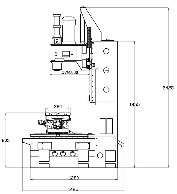 ФС65МФ3 Габаритные розміри робочого простору фрезерного верстата